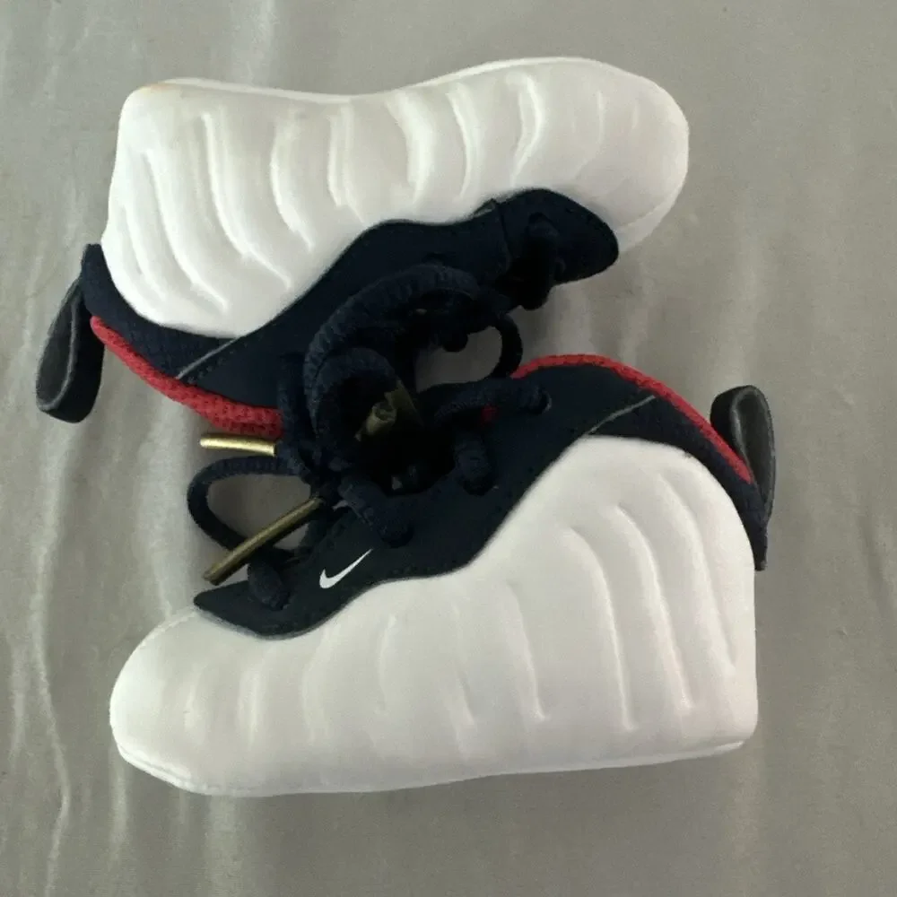 NIKE LITTLE POSITE ONE FOAMPOSITES OLYMPIC RED WHITE BLUE SHOES BABY BOY SIZE 1C